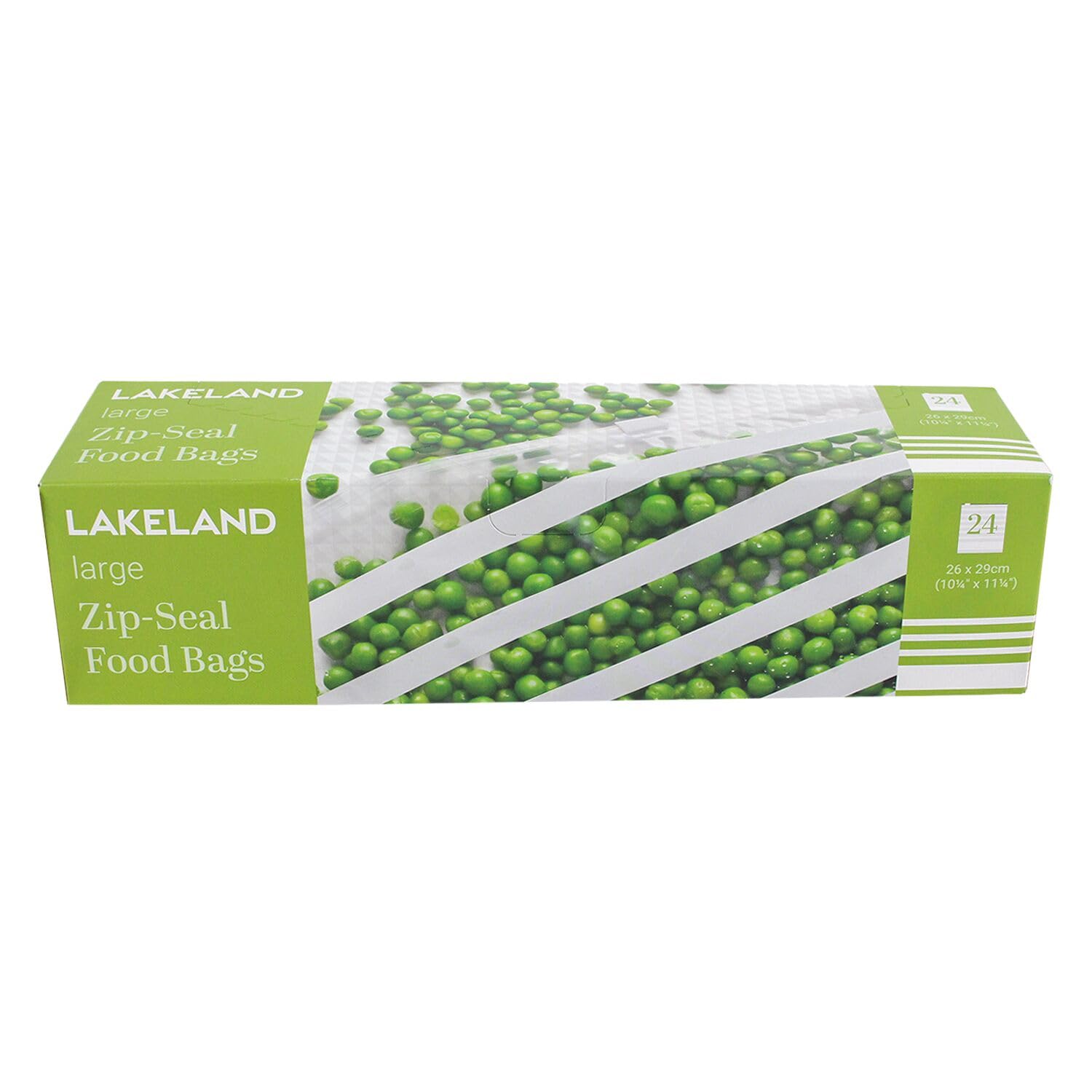 24 Lakeland Zip-Seal Freezer & Food Storage Bags 26 x 29cm Heavy gauge and Reusable With Write on Strips