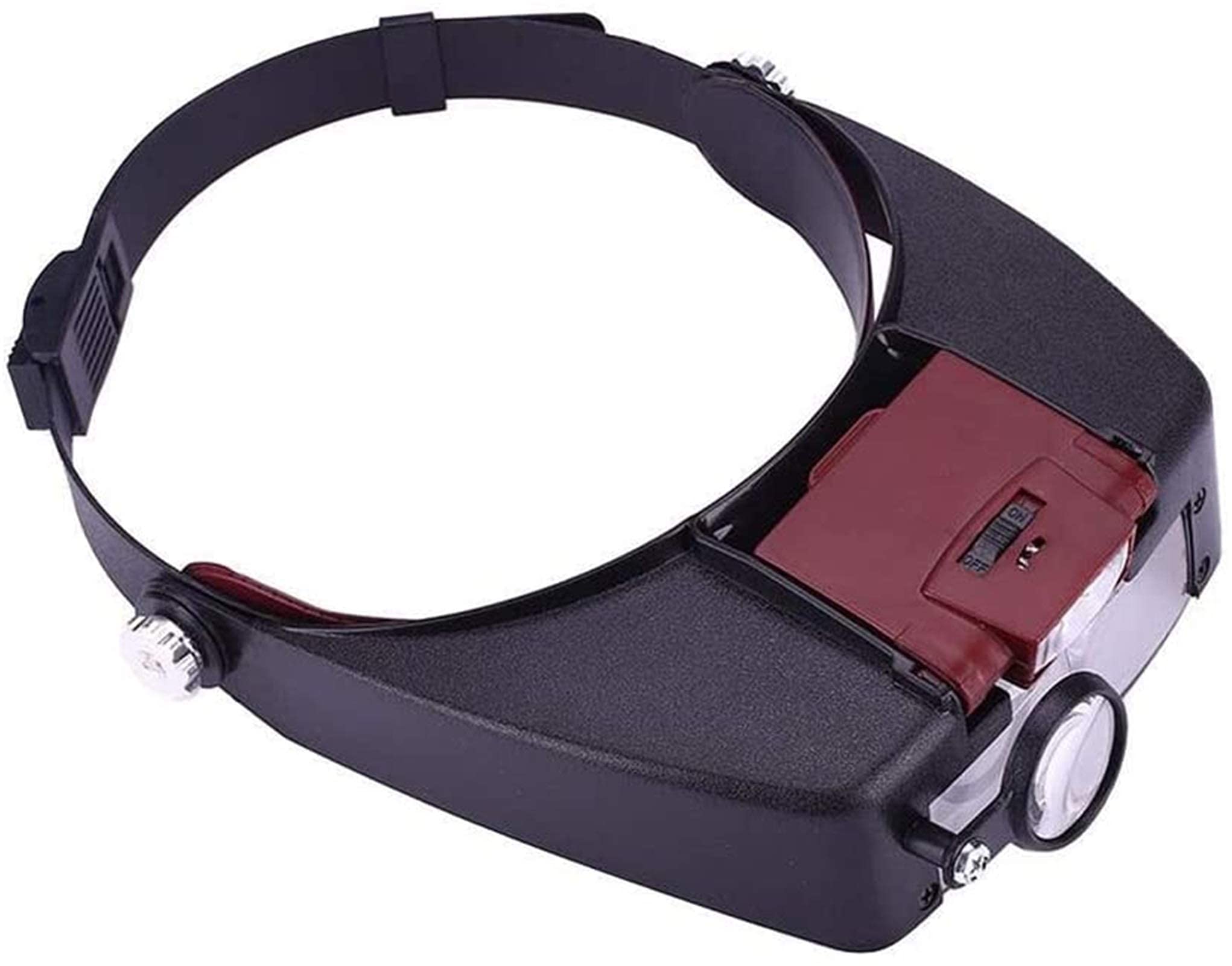 YCQYM Numinifier della Fascia, Occhiali da ingrandimento Montato a Testa, Gioielli Regolabili Lampada a tracota Lampaggio ingranditore Illuminato Glassini per Occhiali Lince Loupe 2 Visor Leggero per