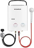 Camplux AY132 1.32 GPM Portable Propane Tankless Water Heater for Camping, Outdoor Showers, Off-Grid Cabins - White