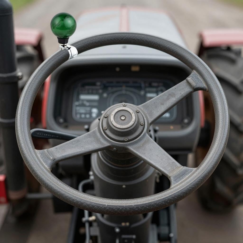 Lunsom Wheel Spinner Knob, Resin Steering Wheel Knobs Spinner Steer Wheel Ball Suicide Knob Power Handle Turning Assist Helper Fit for Tractors, Forklifts, Lawn Mowers, Green
