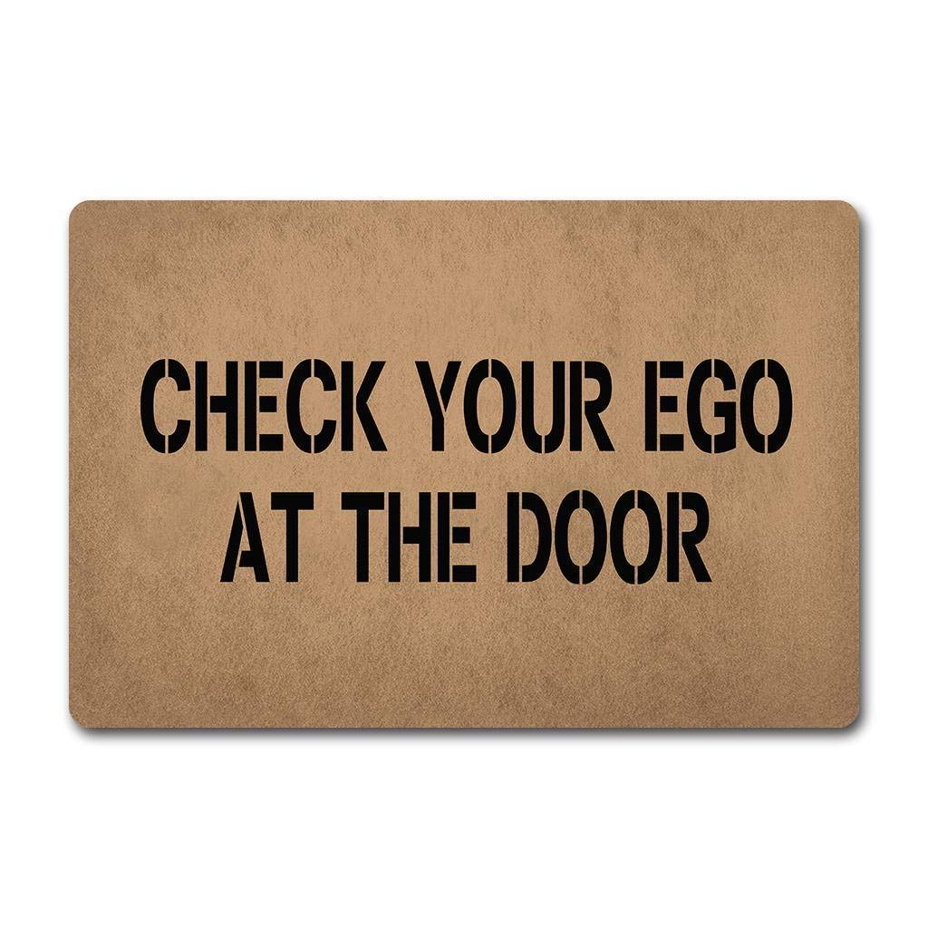 Eureya Check Your Ego at The Door Doormat Indoor Living Room Kitchen Rugs Welcome Rubber Mat Home Decor 40x60cm