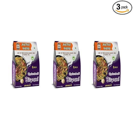 The Thar Food Jhatpat Khana | Hyderabadi Biryani | Ready to Eat in Miniutes | 200 Gm (Serves 2) | Pack of 3