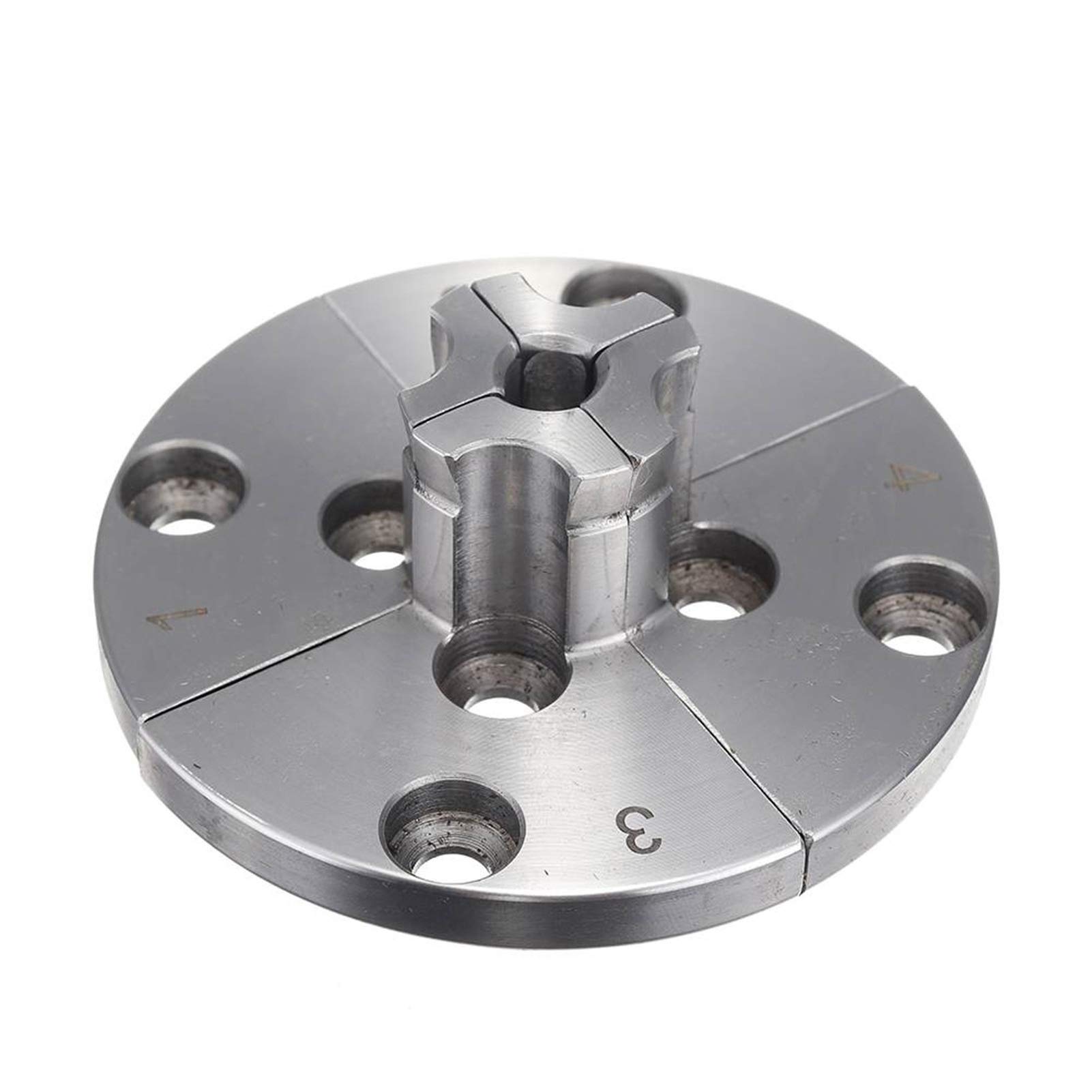 Portabrocas Giratorio De Madera Reversible De 3,5 Pulgadas, 1 * 8tpi, Accesorio De Cama Roscada, Herramienta De Torneado De Torno De Mandíbula, Portabrocas De Torno(6028 Short Pin Jaw)
