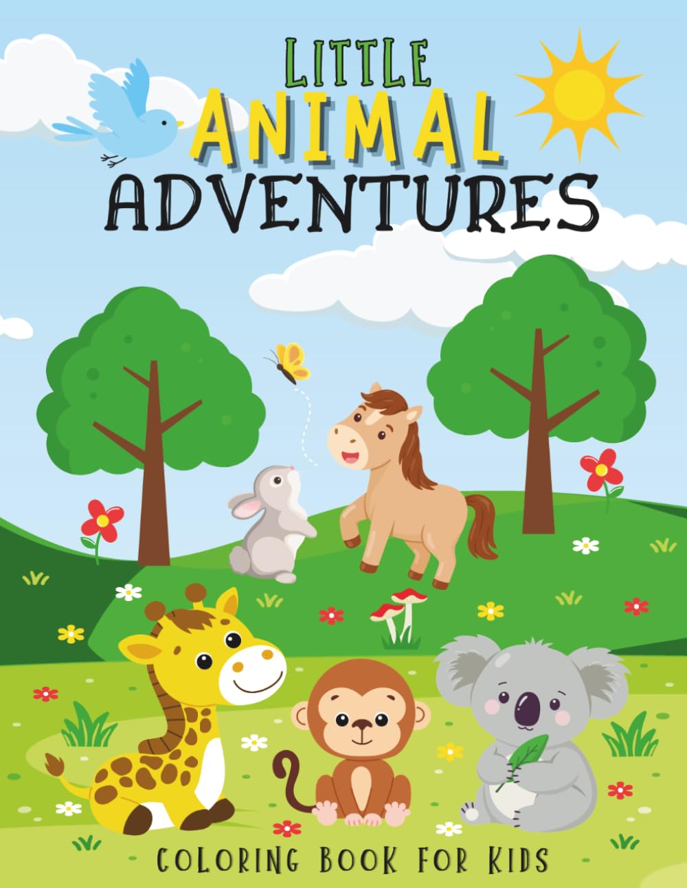 Little Animal Adventures: Animal Coloring Book for Kids Ages 4–8 | Easy, Bold & Simple Animal Coloring Pages | Fun & Relaxing Activity for Preschool & Kindergarten