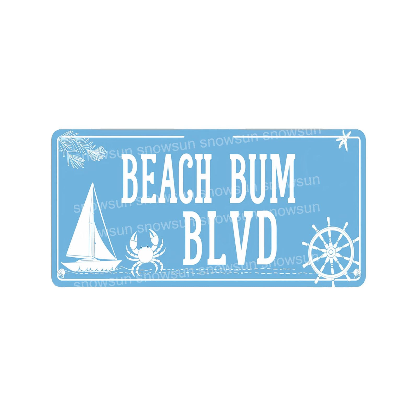 Beach Bum Blvd Vintage Tin Signs Retro Metal Sign For Home Bar Office Outdoor Garden Wall Decor 4x16 Inch