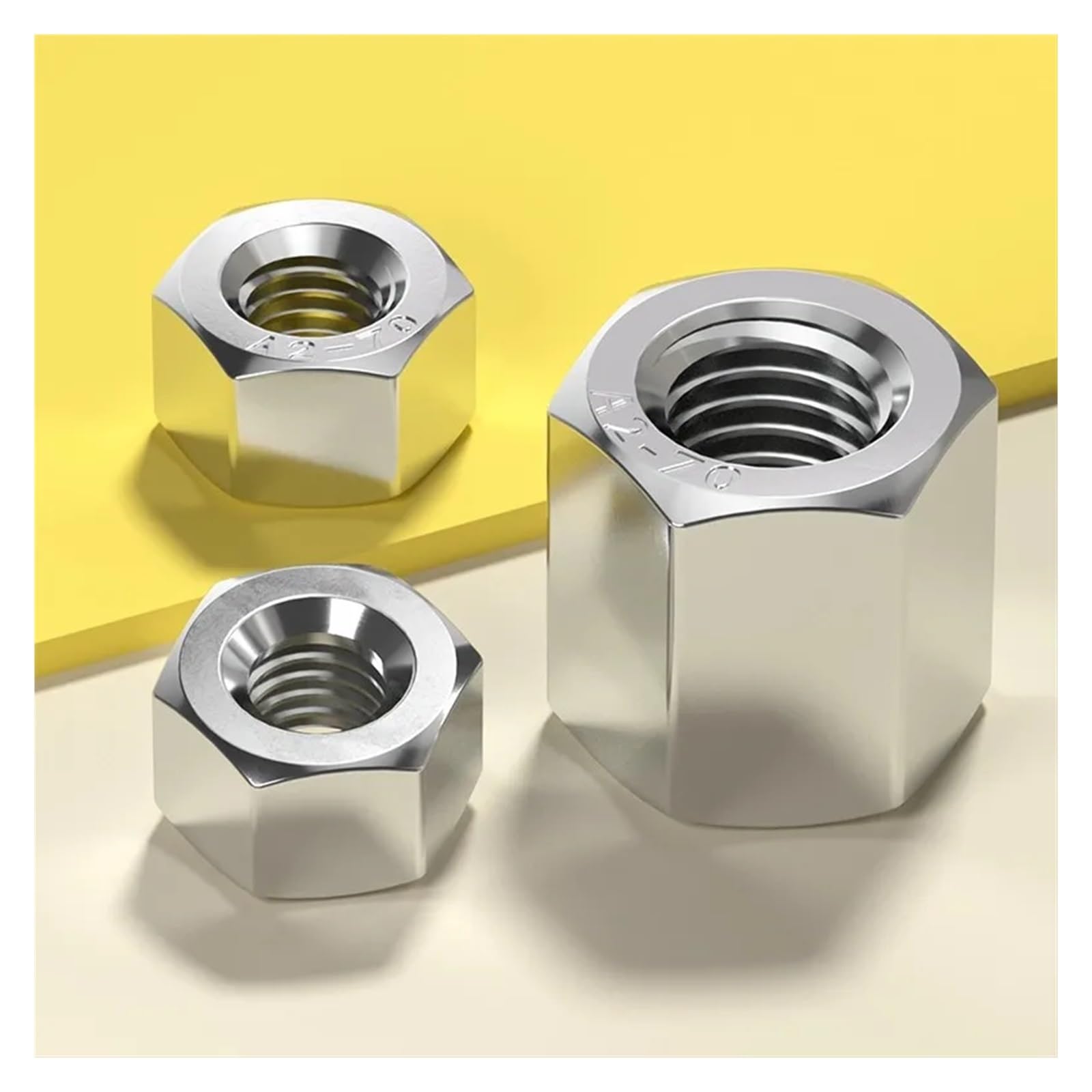 1-100 Uds 304 Tuercas Hexagonales De Acero Inoxidable Hexagonal M3 M4 M5 M6 M8 M10 M12 M14 M16 M18 M20 M24 M27 M30 M33 M36 M42 M56(M45x44.5mm 1pc)