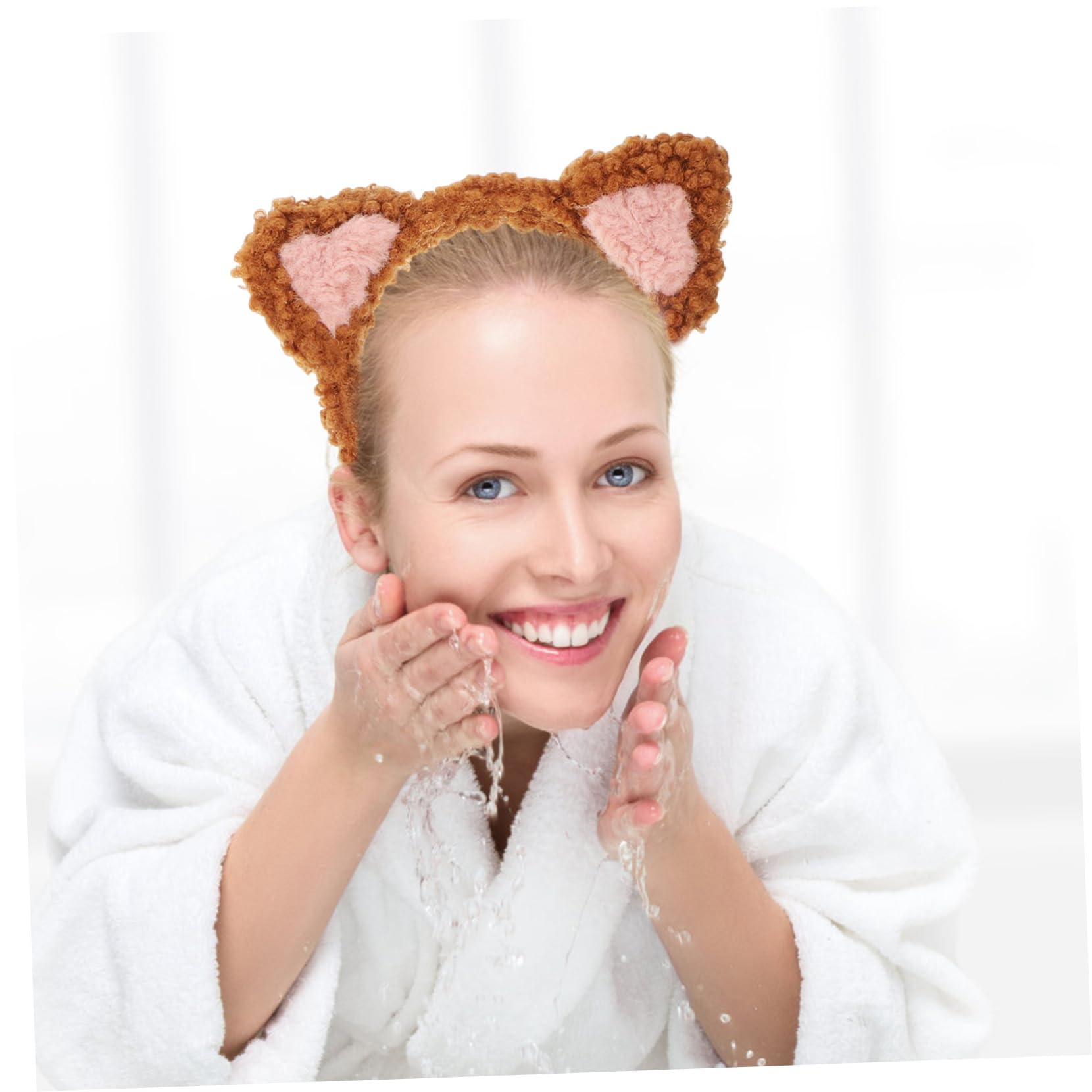 MAGICLULU 15 Piezas Venda Diadema De Niñas Tocado De Lavado Facial Hacer Diadema Damas s Para El Cuidado De La Piel Con Orejas De Animales Tela Lindo De Las Mujeres