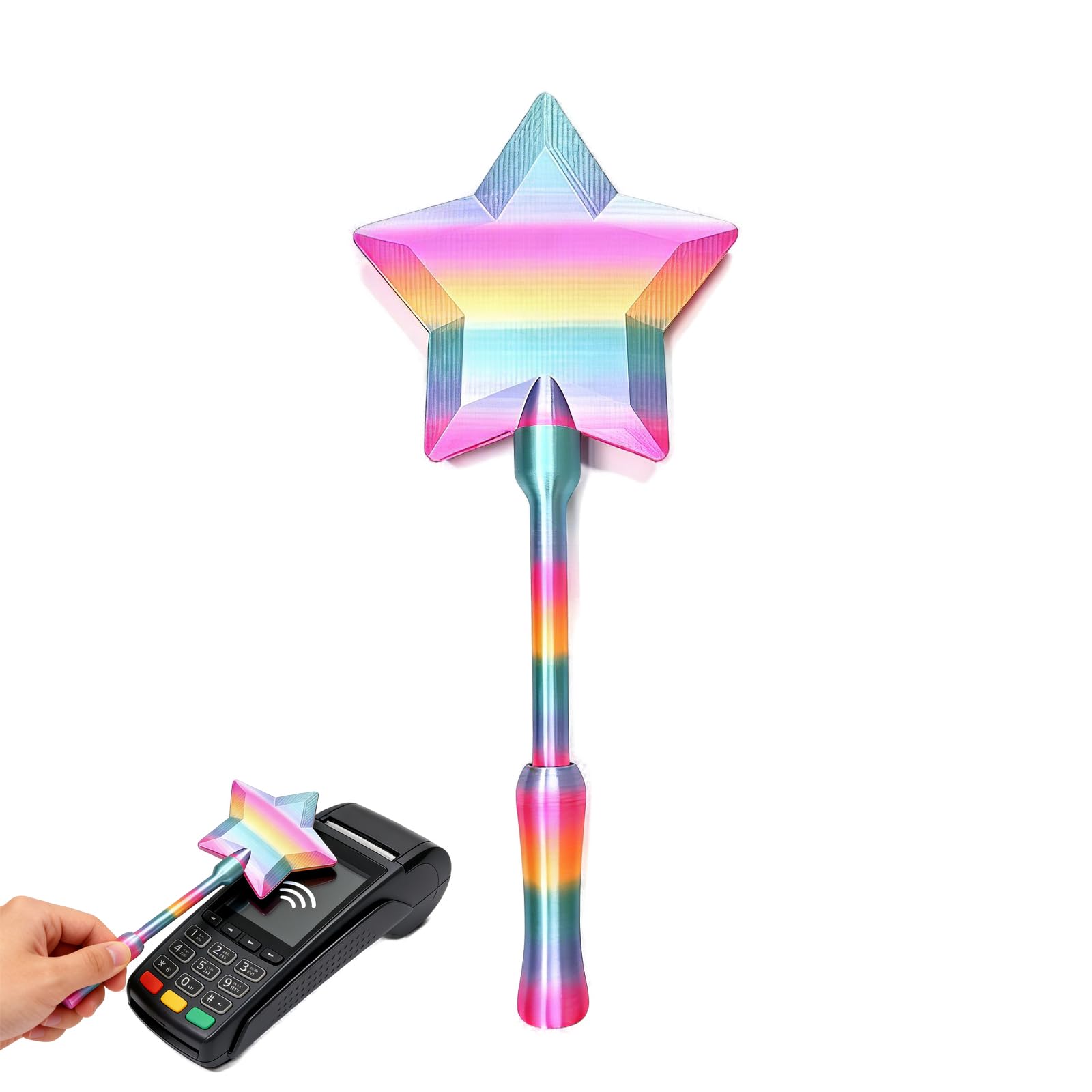 Kexinmierxi Credit Card Wand, Magic Wand Card Holder, Magical Star Wands Contactless Payment Card Holder, 3D Printed Wands Taps To Pay, for Kids Teens Adults Cosplay Magicians Performers