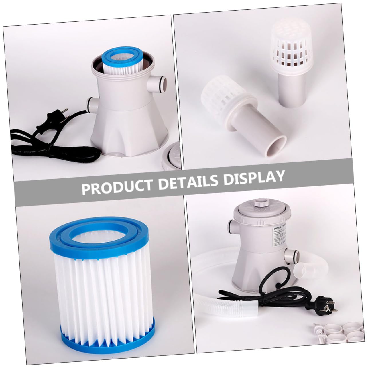 Electric Swimming Pool Water Filter Pump Vertical Circulating Useful Water Cleaner Set with Smooth Surface Easy to Disassemble And Clean for Safe Pool Maintenance Eu Plug