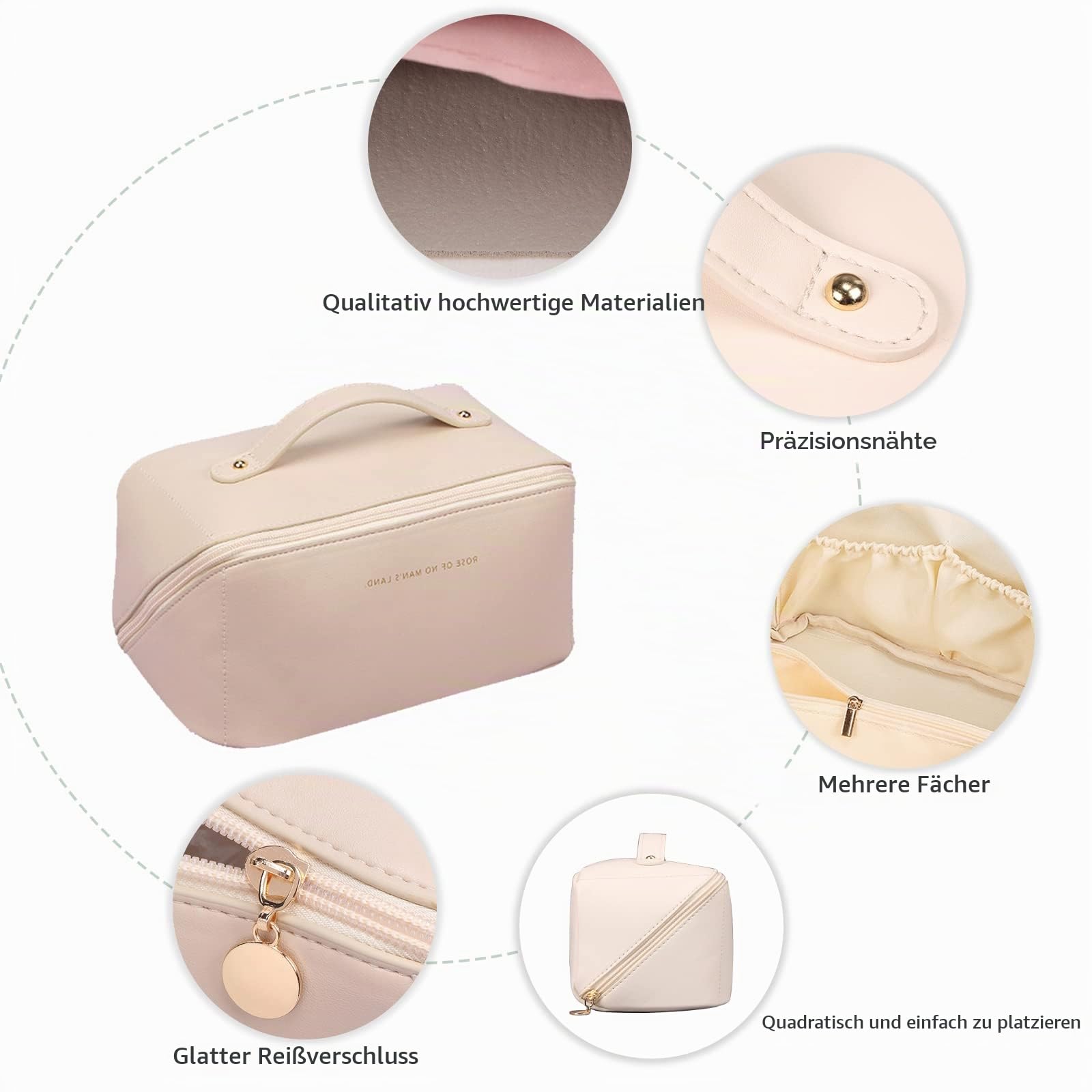 CORIOS Kulturtasche für Frauen Tragbare Kosmetiktasche Wasserabweisende Kulturbeutel Reise Waschbeutel Toilettenartikel Aufbewahrungstasche Damen Waschtasche für Badezimmerzubehör, Makeup Braun