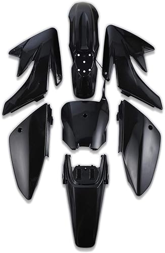 CLEO - Kit de trabajo de carenado de plástico para guardabarros, kit de guardabarros de plástico de 7 piezas para CRF70 Mini Dirt Bikes, color negro