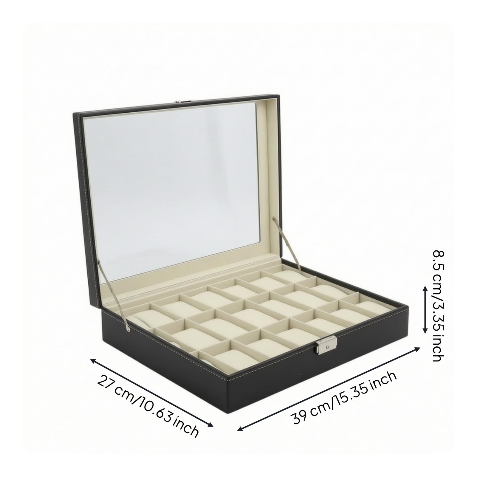 Organizador Relojes con Tapa Elegante Estuche Suave Caja para Hombres
