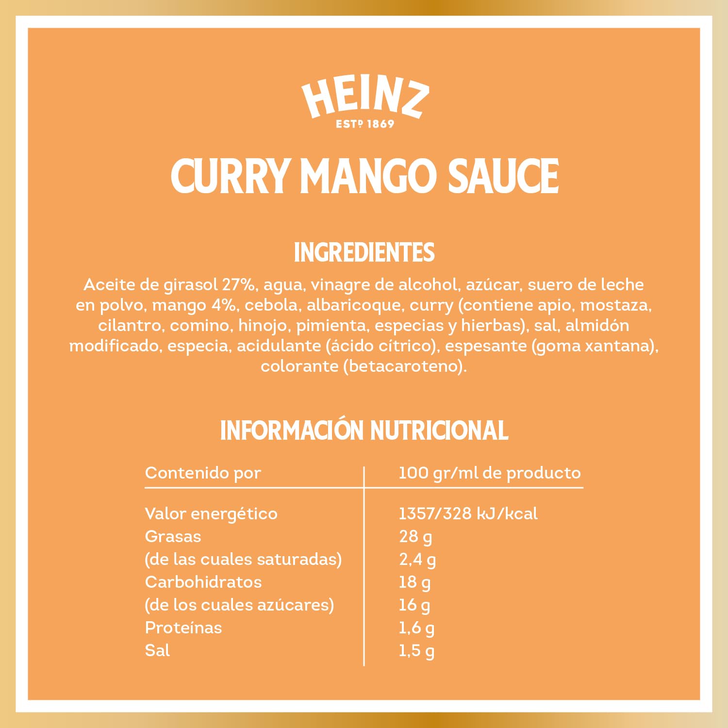 Heinz Salsa Curry y Mango 225g