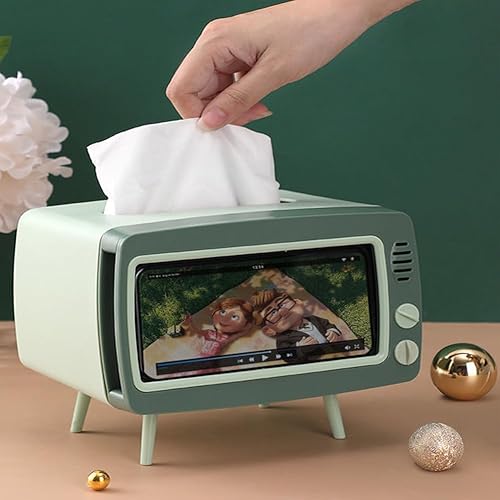 Miniatura 7 de Divertido y lindo soporte para caja de pañuelos de TV, caja de pañuelos cuadrada multifuncional para todos los teléfonos inteligentes, servilleteros