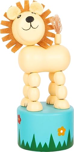 Miniatura 6 de small foot 7924 Animales bailarines de madera África, juego de 6, figuras que se mueven y se balancean cuando se presiona la base, grandes piezas de