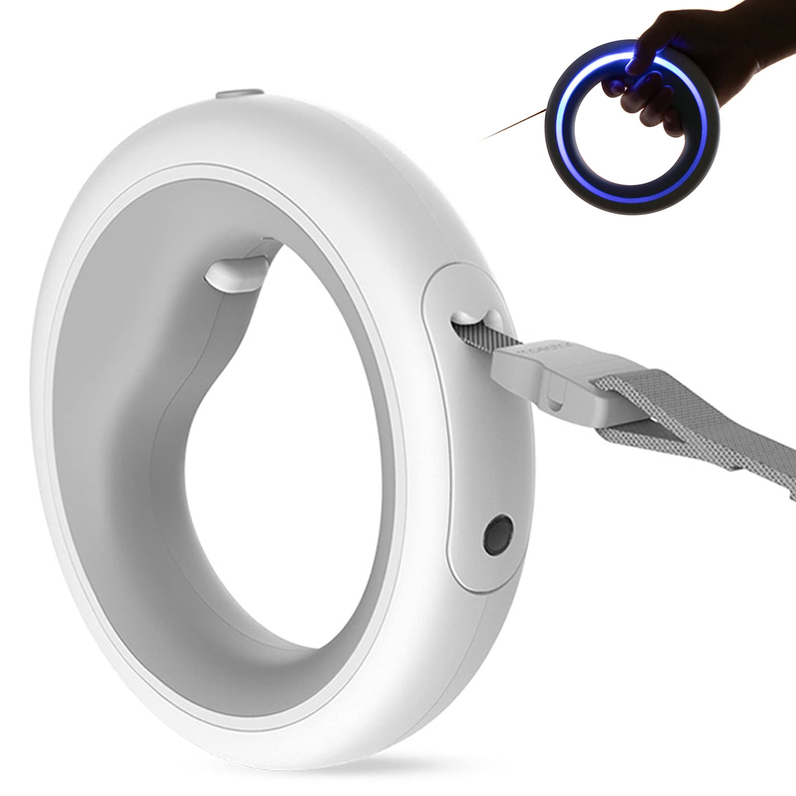 Correas Extensibles para Perros De 2.6 M con Linterna LED, Correa Extensible para Perros De Tamaño Mediano Y Grande De hasta 50 KG con Mango Antidesalizante,No Se Enreda