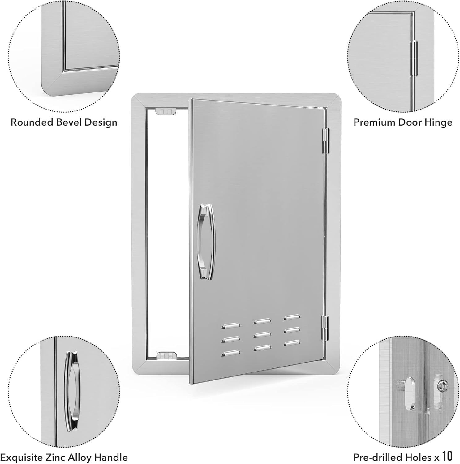 Stanbroil Stainless Steel Single Vertical Access Door with Vents, 17 1/4-Inch by 24 1/4-Inch