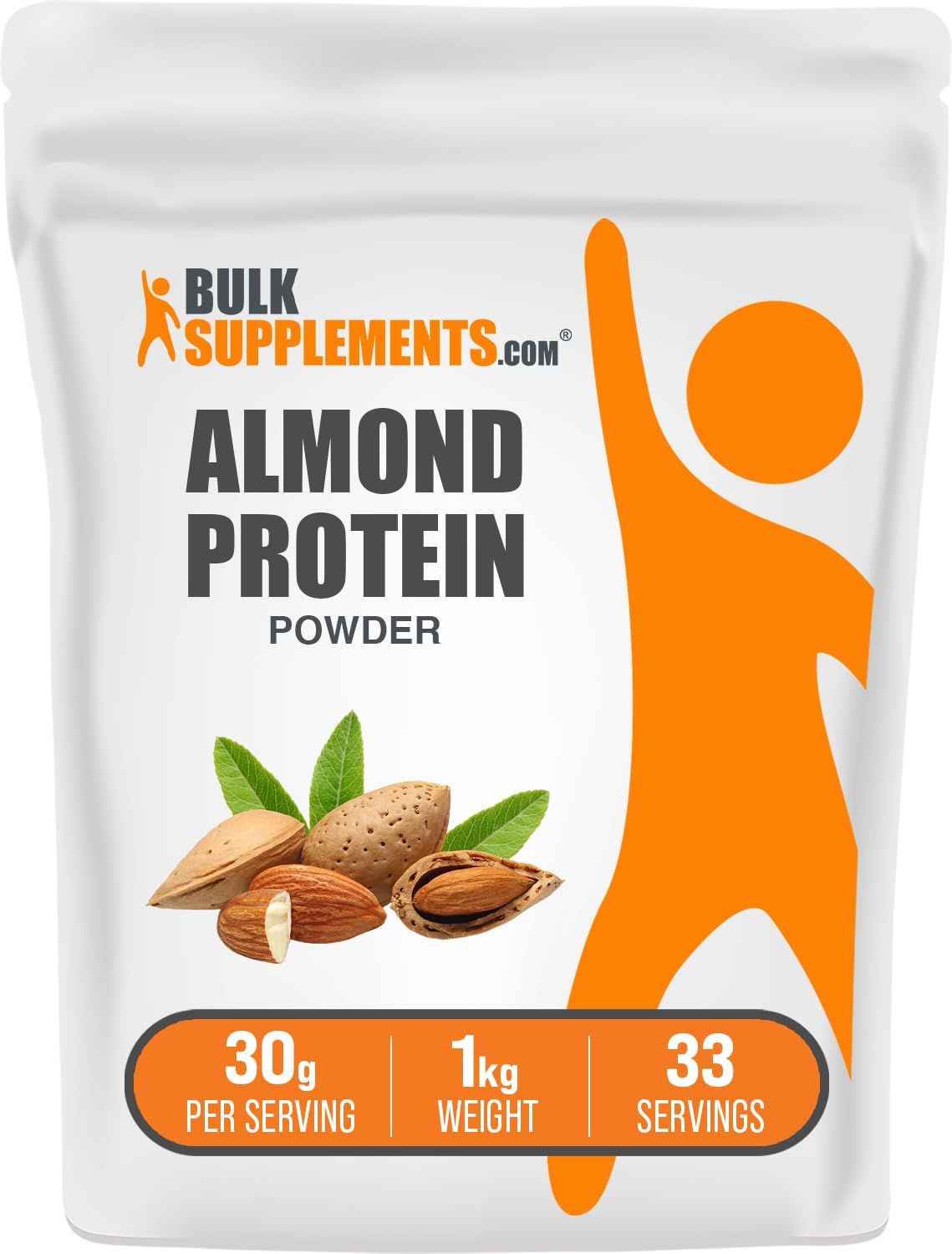 BulkSupplements.com Almond Protein Powder - Plant Based Protein, Almond Powder - Vegan, Gluten Free, & No Sugar, 30g per Serving, 500g (1.1 lbs) (Pack of 1)
