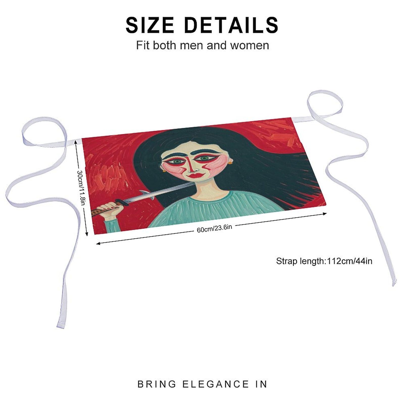 DJUETRUI The Portrait of Horror Adjustable for Women Men with Pockets Extra Long Lab Apron Butcher Apron Oxford Cloth Cotton Apron for Kitchen Cooking Baking