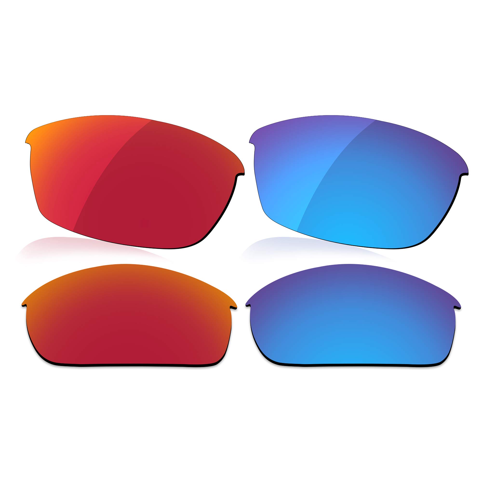 LenzReborn Polarized Lens Replacement for Oakley Bottlecap Sunglass - Fire Red+Ice Blue