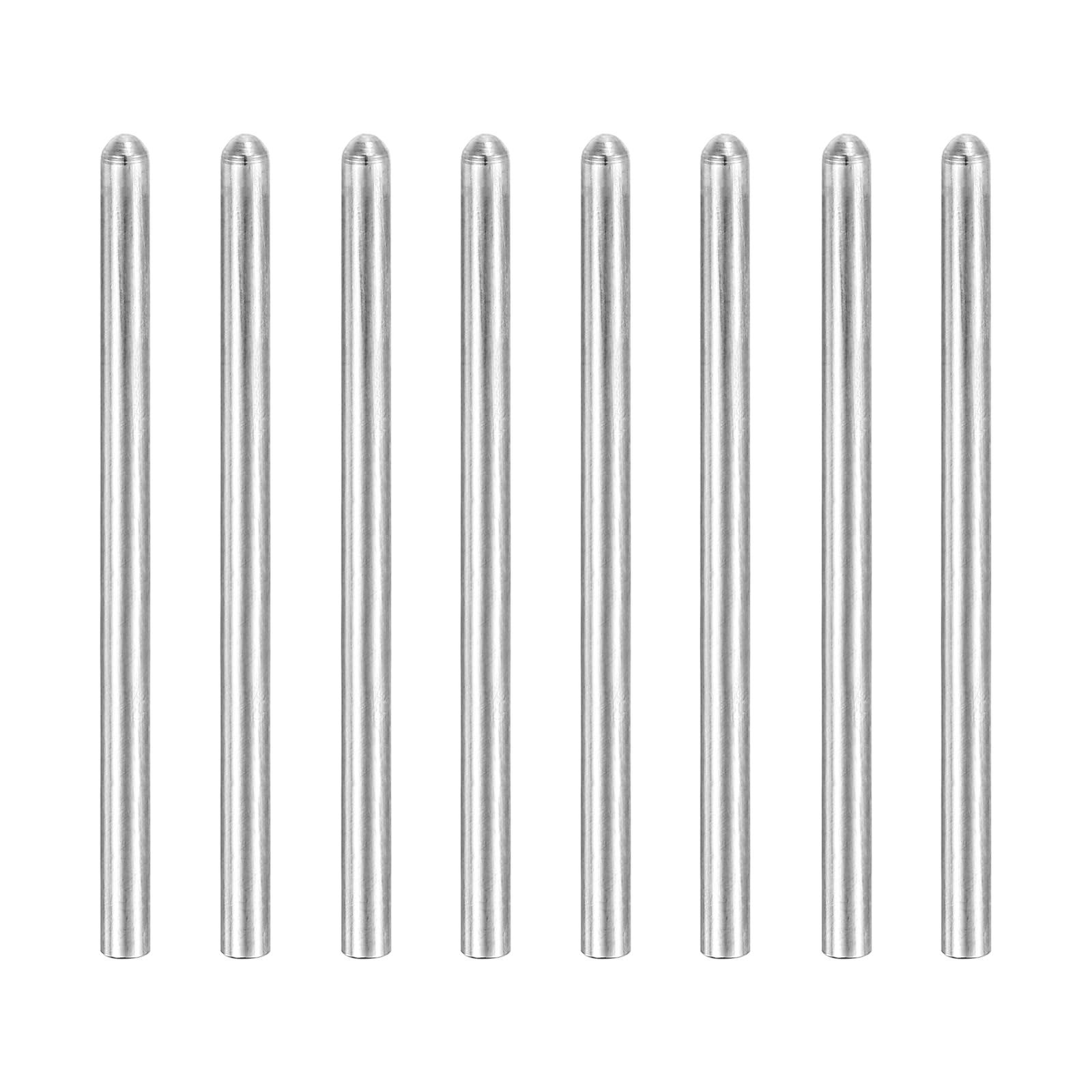 sourcing map 8 pcs 304 Stainless Steel Dowel Pins, 4x50 mm Round Head Flat Chamfered End Metal Dowel Pin Shelf Support Pegs Rod Fasten Elements for Furniture DIY Project