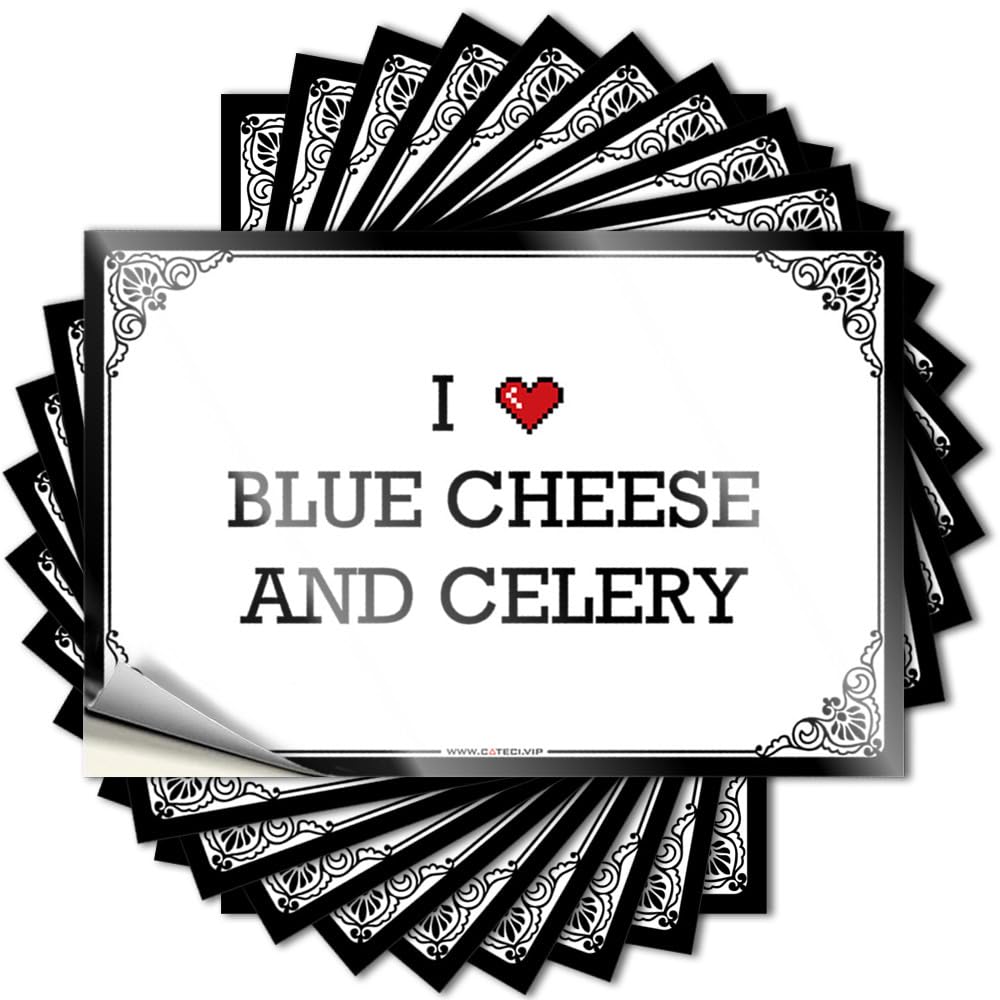 Funny Office Decor, Decal Funny Wall Quote Stickers, Custom No Residue Decals for Luggage | Gamer Party Favor Custom I Love Blue Cheese and Celery(12X18CM)