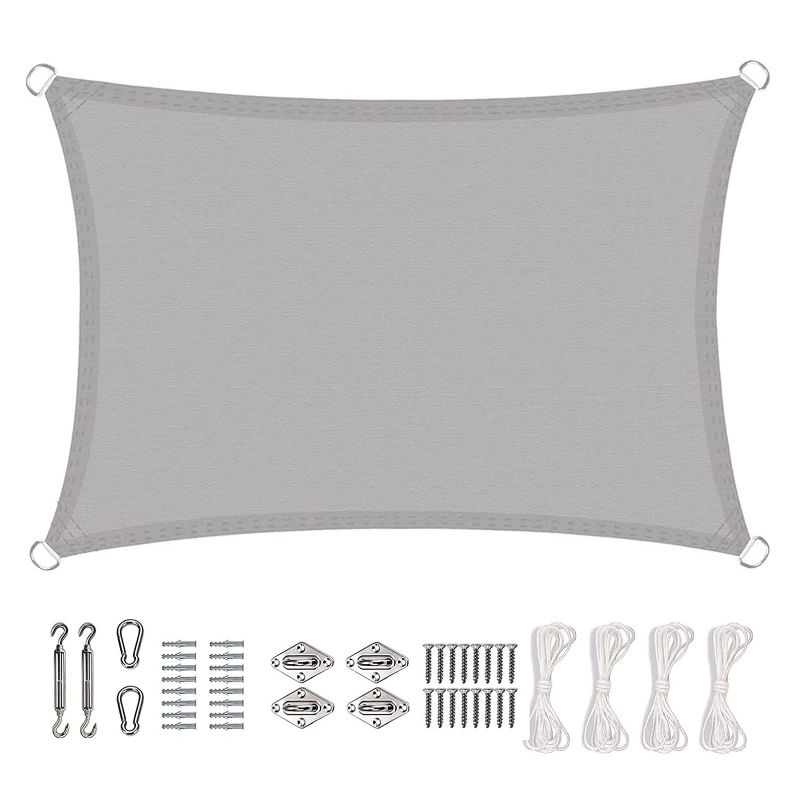 Voile d'ombrage rectangulaire 3x6m imperméable pour toile tendue terrasse et jardin