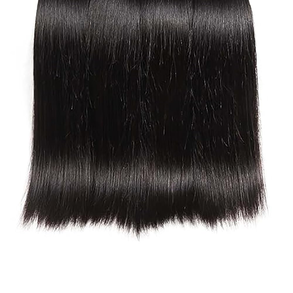 Bone Straight Human Hair Bundles Echthaar Tressen Bündel Menschliches Haar Human Hair Extensions Double Weft Weave 50g/Piece #1B Natural Black Color 26 28 30 Zoll