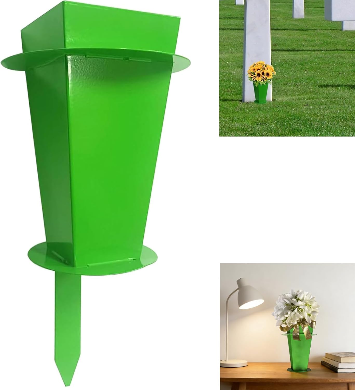 21 Pack Cemetery Vases for Grave Memorial Flower Vase Plastic Cemetery Vases with Spikes Flower Holder for Cemetery