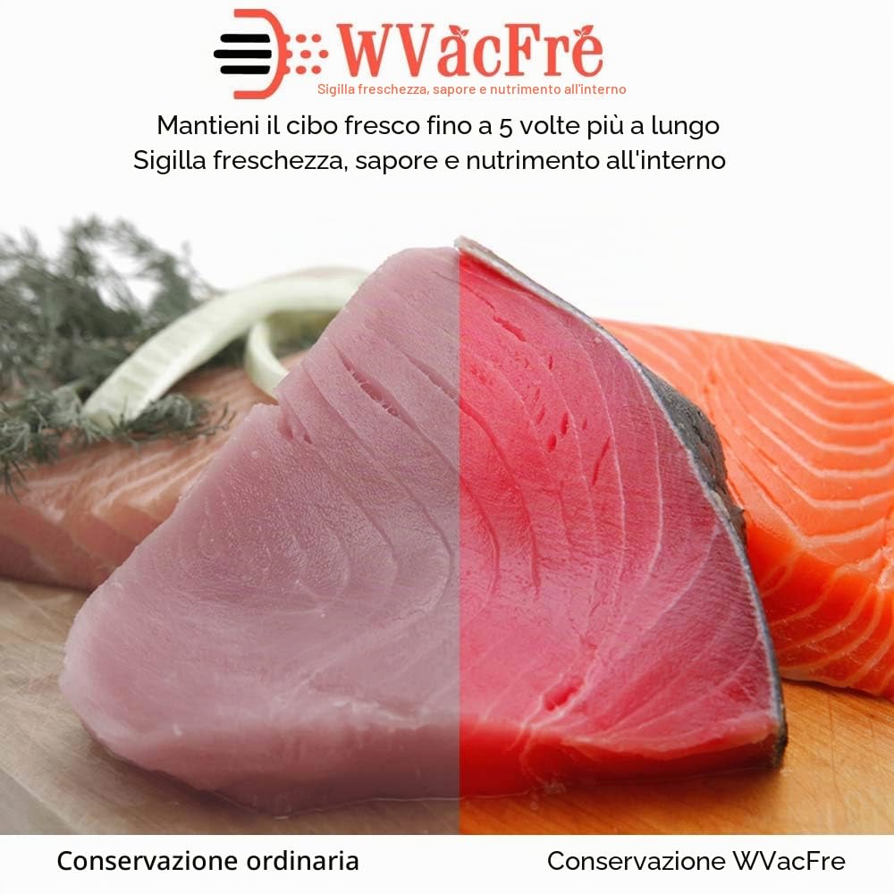 8 Rotoli (4)20X600cm e (4)28X600cm Buste Rotoli Sottovuoto Alimenti,Sacchetti Sottovuoto per Alimenti,Sacchi Sottovuoto Alimenti senza BPA
