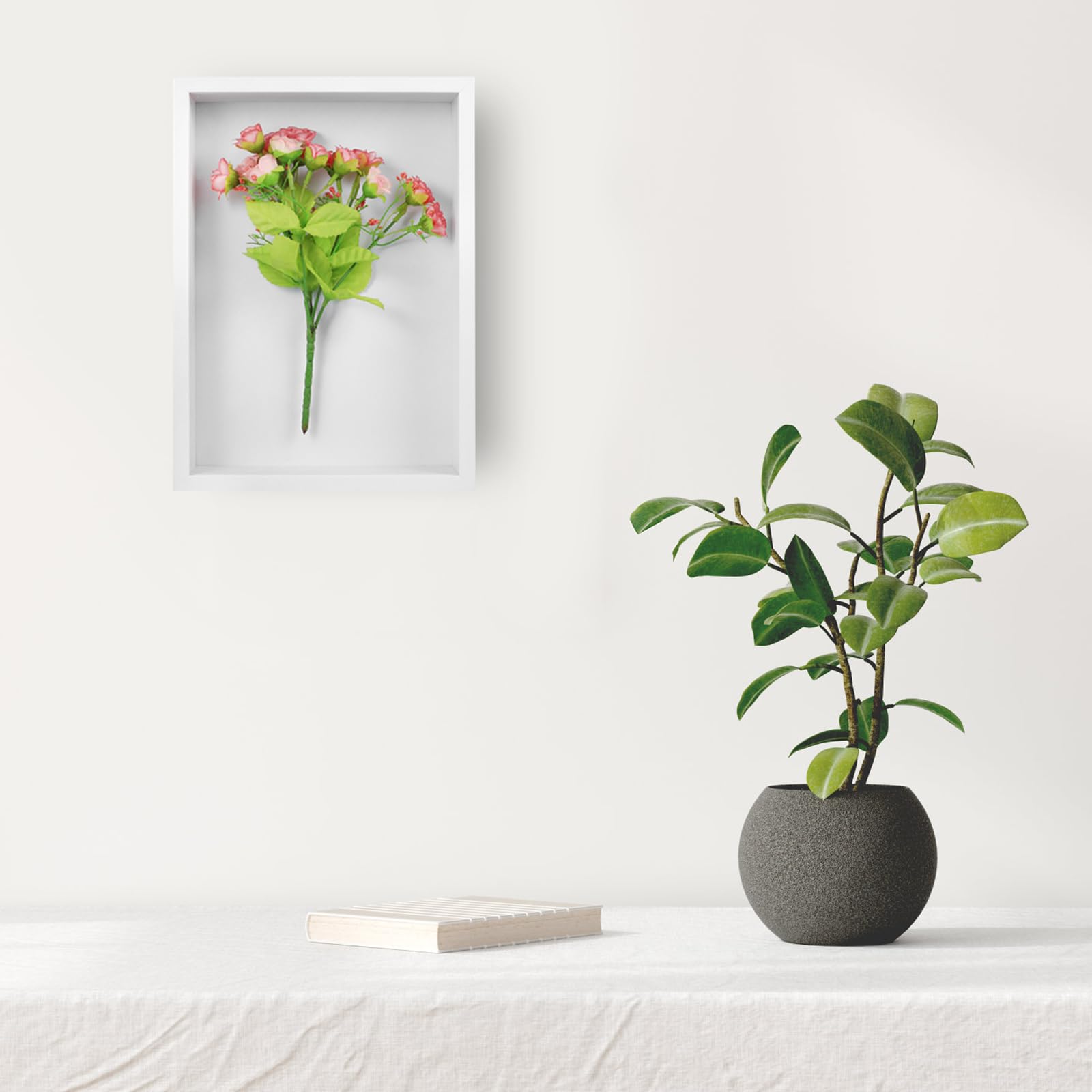 Intcwkan Cornice Foto 3D da Riempire 20x29 cm, Cornice A4 con Plexiglas Premium per Foto, DIY Artistico, Medaglie & Fiori Secchi - Decorazione Murale o da Tavolo (Bianco