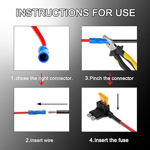 Miniatura 4 de Paquete de 16 adaptadores de fusibles para automóvil, 4 tipos de 12 V, mini micro2 estándar y de perfil bajo para autos, camiones y barcos