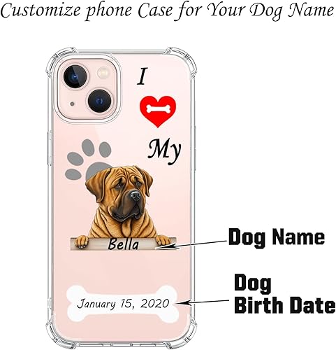Miniatura 10 de VNGDA Funda transparente personalizada con nombre de mascota I Love My Shih Tzu Dog para iPhone 14 Pro Max 13 12 11 Xs Max Xr SE3 8 7 6 Plus 11 Pro