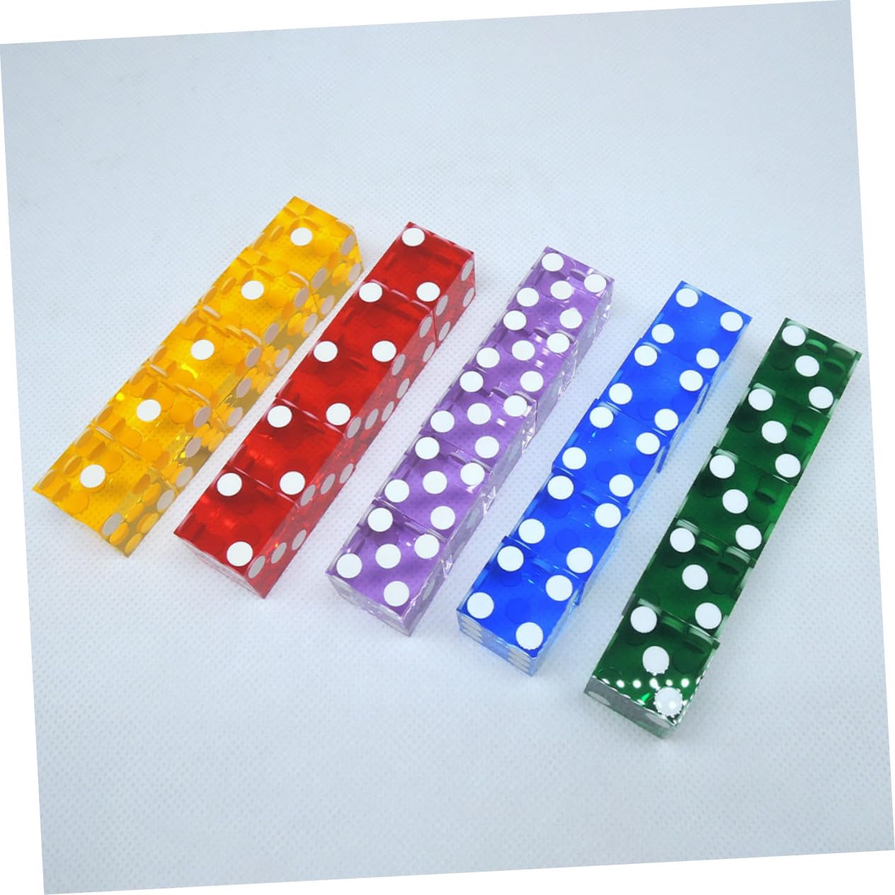 5 pièces Dés Acryliques Transparents à Points Larges pour Bar et Jeux Famille Lot de Couleurs Aléatoires Dés de Divertissement pour Soirées et Jeux de Société Couleur Aléatoire