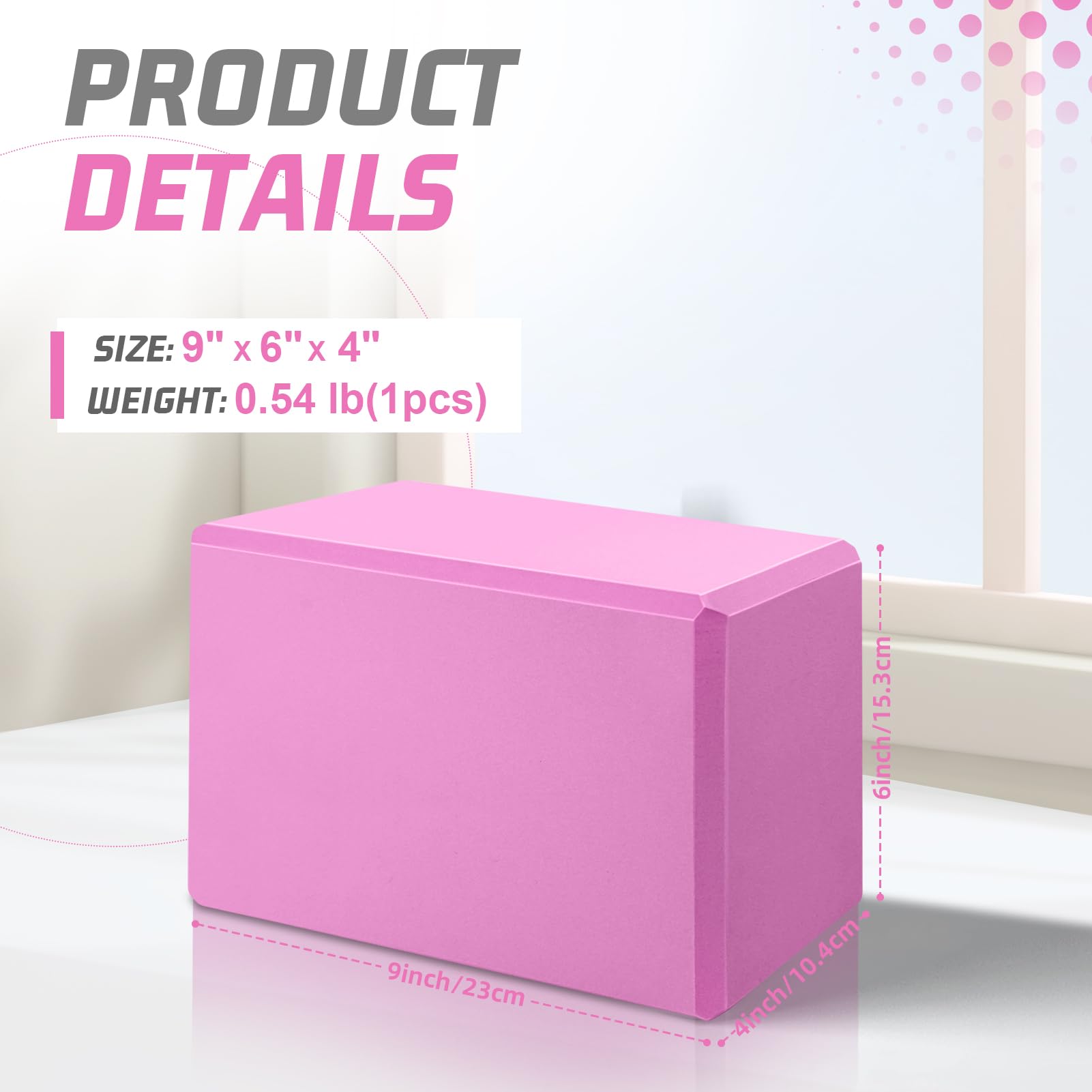 2025 Biguphate Yoga Blocks 9x 6x4 Inch?EVA Foam Yoga Block Supportive Latex-Free, Non-Slip Exercise Blocks, Yoga Accessories for Pilates, Meditation, Balance, Stretching and Deep Poses?Magenta?