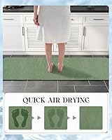 Vista 13 de MontVoo - Tapete de baño con base de goma, antideslizante, de secado rápido, absorbente, fina, para debajo de la puerta, de gamuza sintética