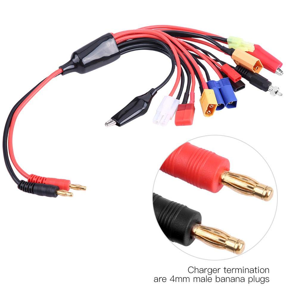 11 w 1 RC Kabel ładowarki Lipo, adapter do wielu wtyczek ładowarki Kabel do ładowania konwertera z wtyczką bananową 4 mm