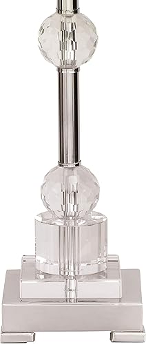 Miniatura 4 de Deco 79 Lámpara de mesa de cristal con adornos de cristal, lámpara de 14 x 14 x 30 pulgadas, color plateado