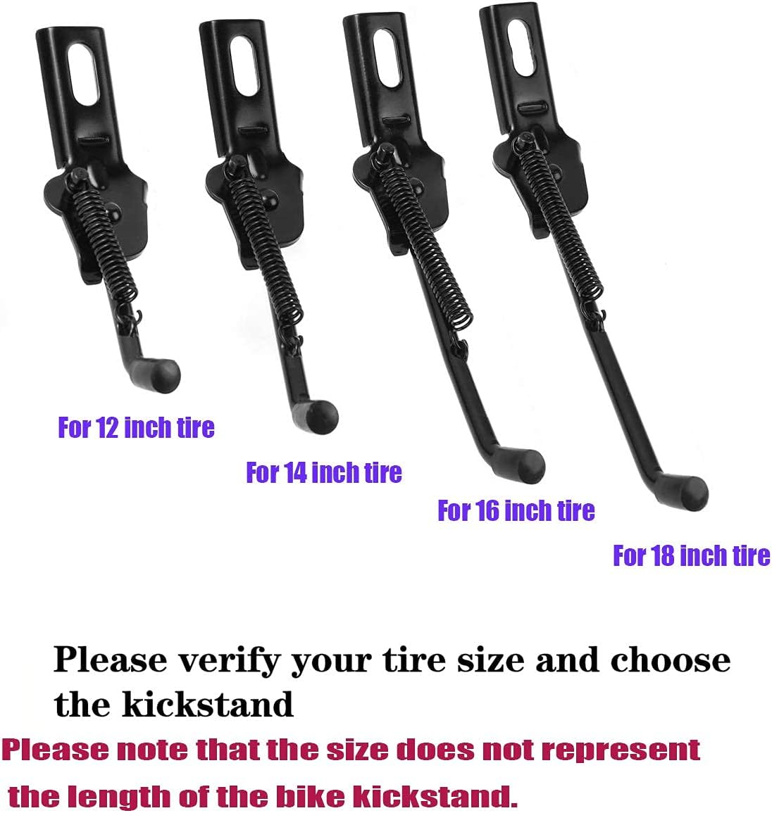 SEISSO Bike Kickstand for Kid Bicycle Kickstand 12 14 16 18 Inch Aluminium Alloy Rear Side Bicycle Stand Folding Bicycle Mount Stand Support Kickstand for Mountain Bike, Mountain Bike Road 12 Inch