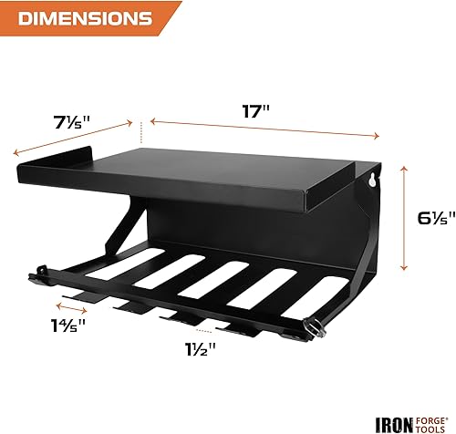 Miniatura 2 de Iron Forge Tools Organizador de almacenamiento de herramientas para garaje, soporte de herramientas eléctricas, estante de almacenamiento de