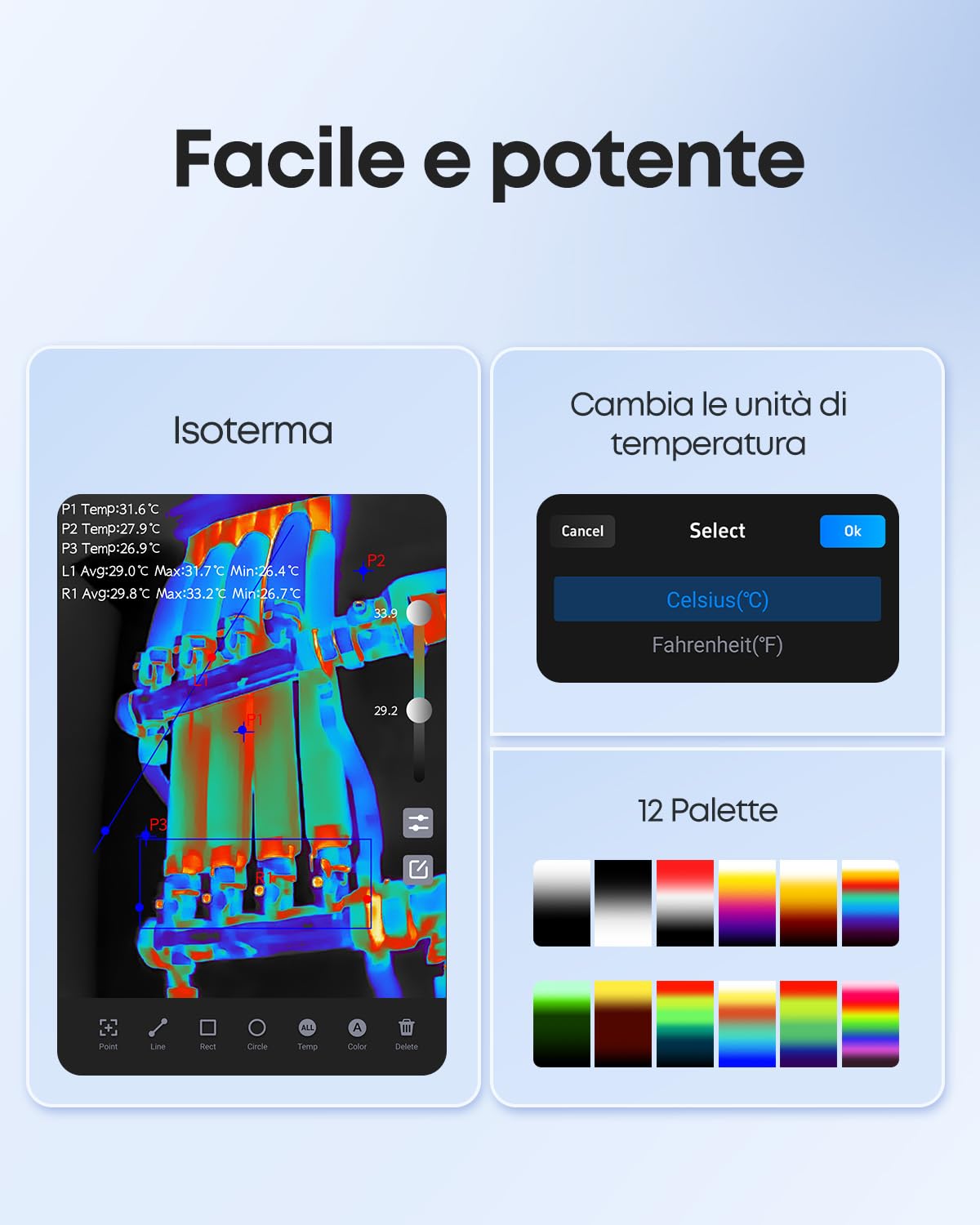 Thermal Master Telecamera termica P1 per iPhone 15/16 e Android a infrarossi con risoluzione Super IR 320 x 240, termocamere ± 2 ℃ precisione controllo casa 15x zoom, Grigio