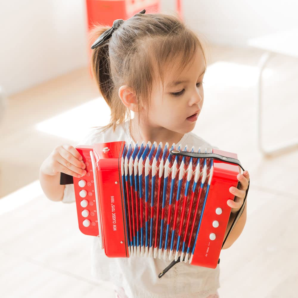 Woet® Blue Toy Accordion for Kids Musical Instrument with Song Book and 8 Songs, Beginner Educational Music Toy - Image 3