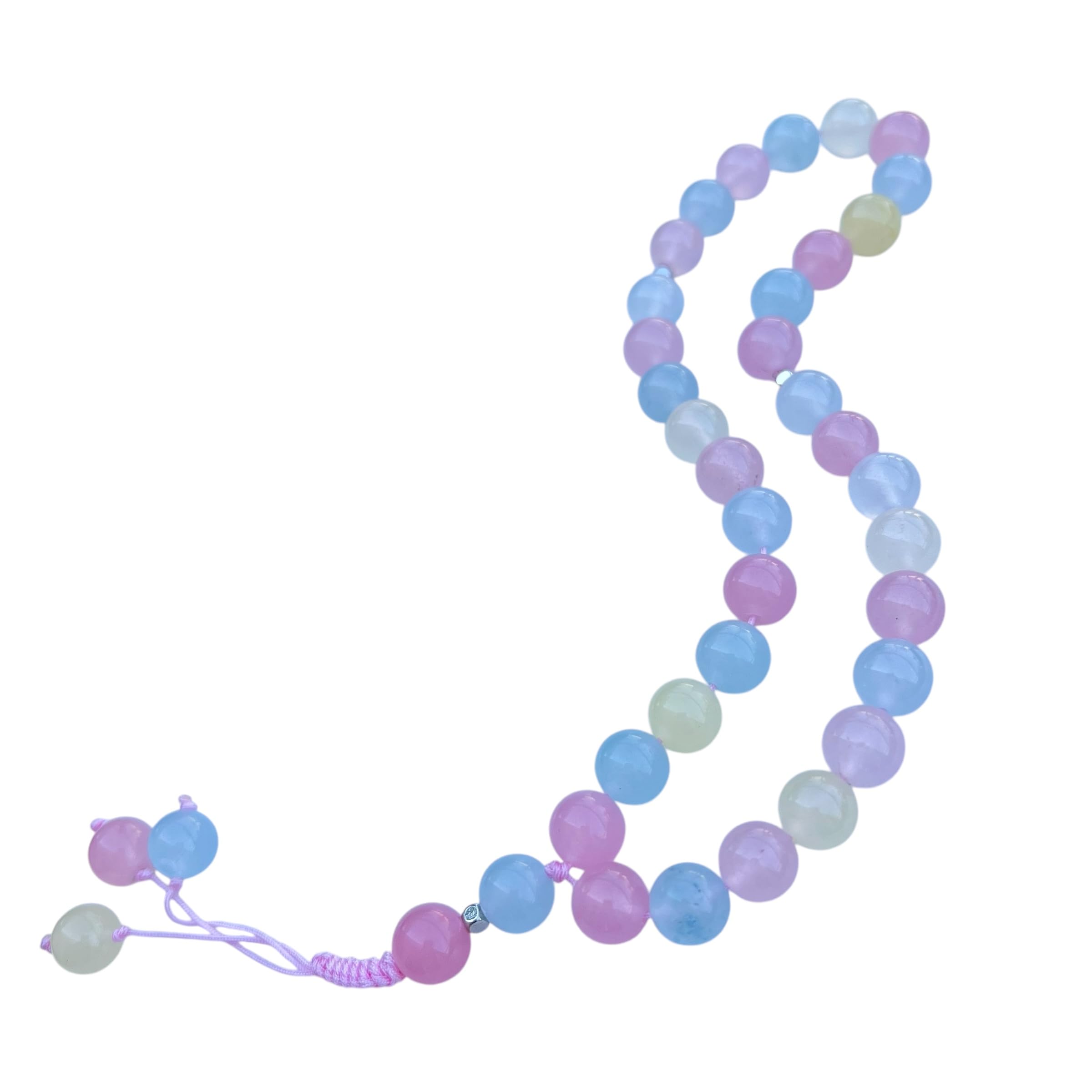 33 Beads Natural Stone Tasbih Prayer Beads – Misbaha for Dhikr & Tasbeeh – Ramadan & Eid Gift for Men & Women – Aqeeq Tesbih, Masbaha, Black Bead, Turquoise, Emerald, Natural Stone Beads