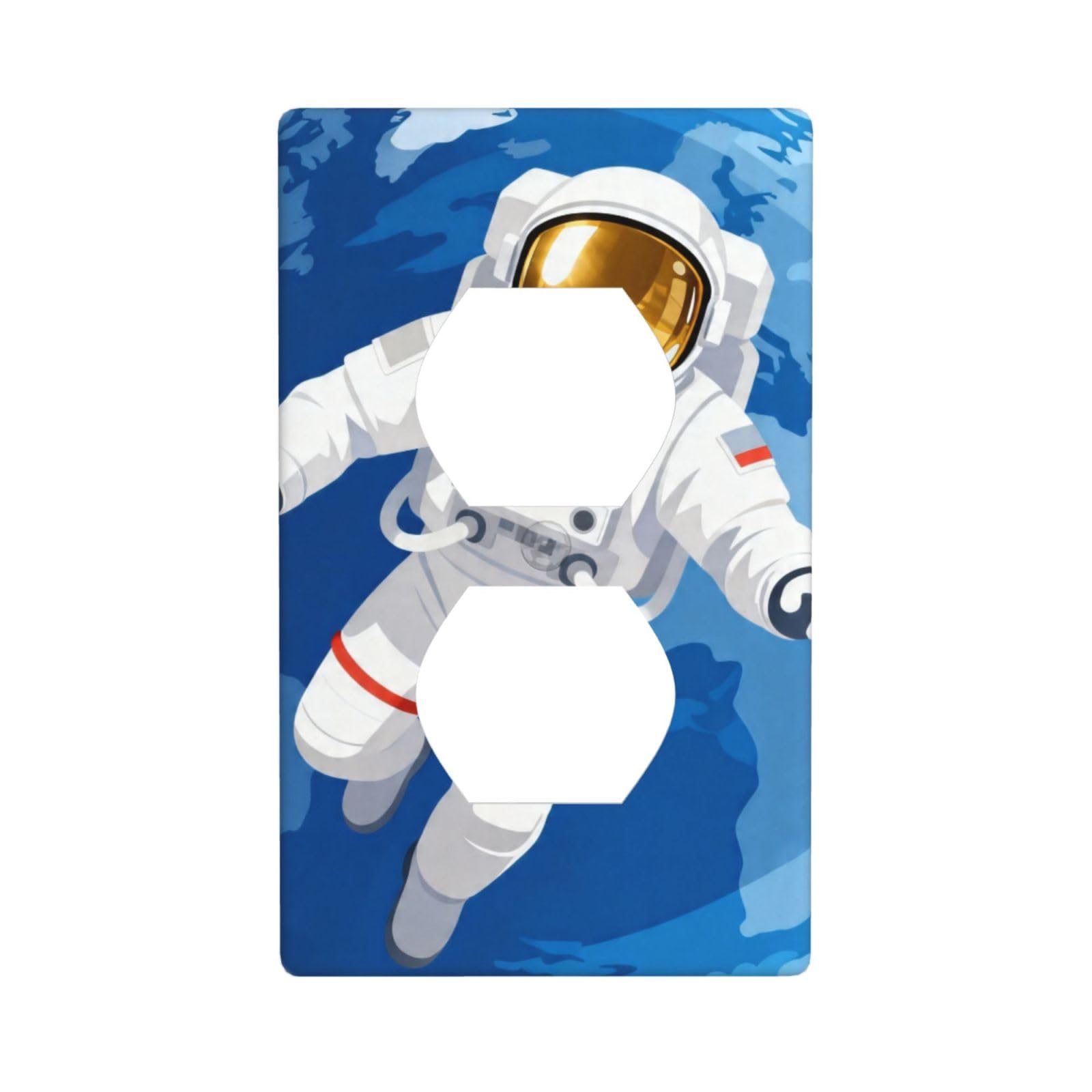 Astronaut Decorative Switch Plate Cover-Unbreakable Polycarbonate Wall Plate for Home Office, 1 Gang with Screws