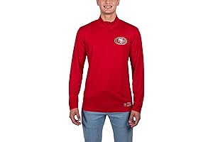 Ultra Game NFL 49ers Men's Super Soft Quarter-Zip Long Sleeve T-Shirt