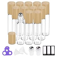 Vista 7 de PrettyCare Paquete de 12 botellas de rodillo de aceite esencial de 0.3 fl oz con bola de rodillo de acero inoxidable – Botellas de vidrio rosa