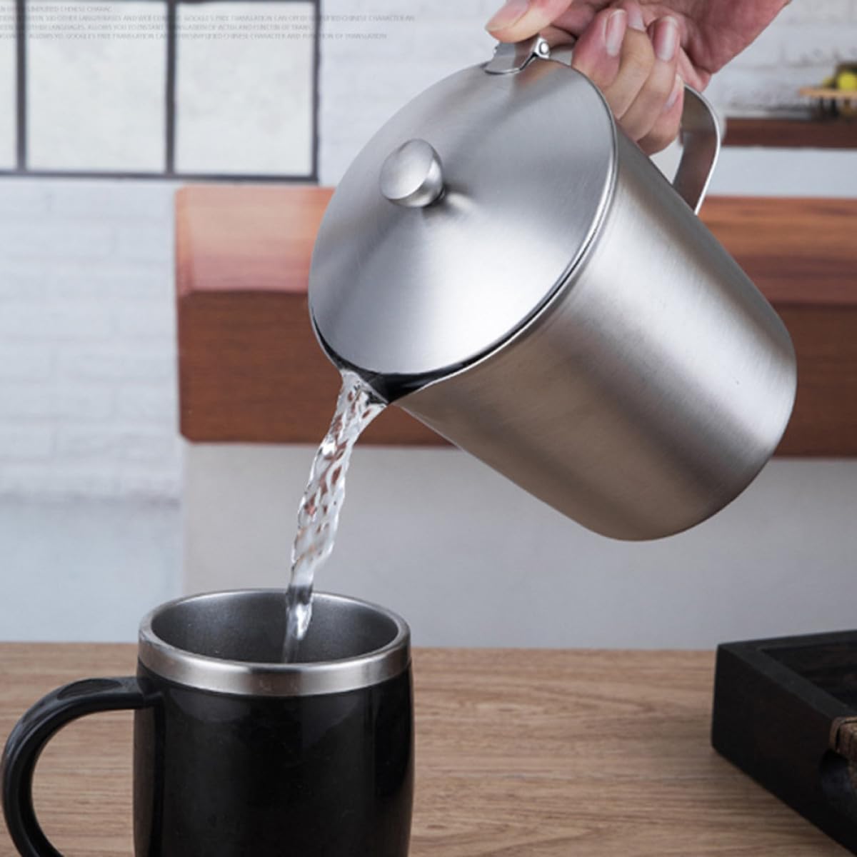 Misurino Graduato in Acciaio Inox con Coperchio 700ml Argento