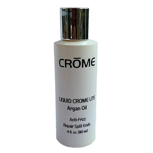Liquid Crome Lite - Aceite de argán de 4 onzas, antiencrespamiento, repara puntas abiertas