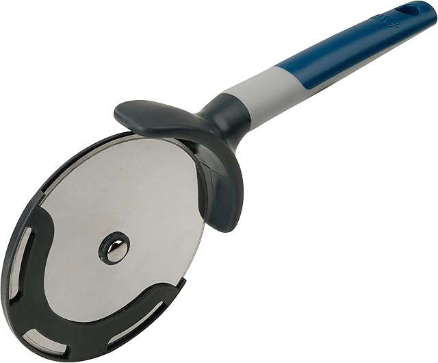 Tasty XXL Pizza Roller, Large Pizza Cutting Tool For Serving and Eating Perfect Pizza Slices, Stainless Steel, Dimensions: 25 x 11 cm, Colours: Cool Dark Blue, Black and Stainless Steel Silver