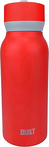 Miniatura 7 de BUILT Botella en cascada de 32oz con tapa de pajita de boca ancha y filtro rojo